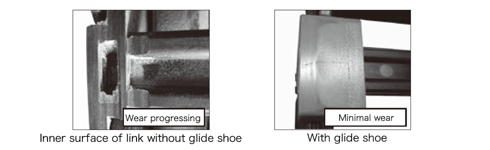 Wear comparison - Long Span Type with Glide Shoes