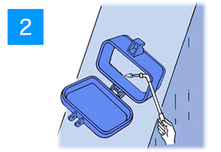 Illustration of installation of One-Touch Inspection Door