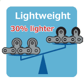 Lightweight 30% lighter  