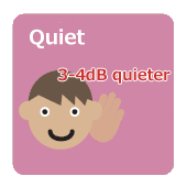 Quiet 3-4dB quieter