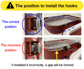 The position to install the hooks