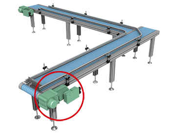 Example of use: Carrier conveyor for beverage containers