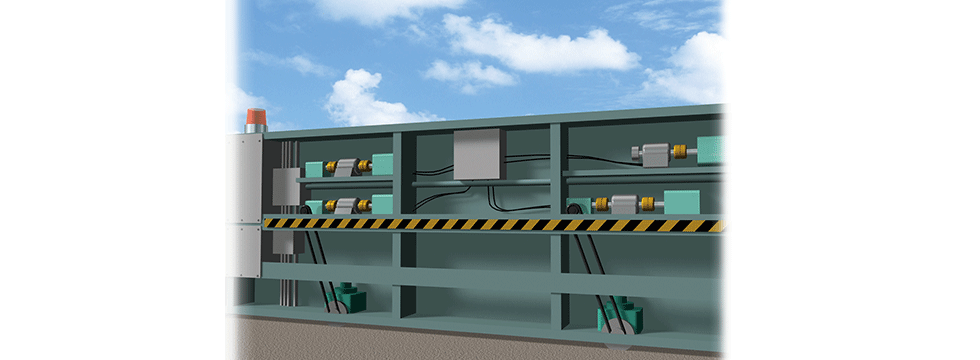 Floodgate -- Large horizontal sliding gate  Illustration