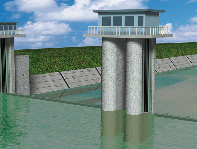 Floodgate -- Roller gate Illustration