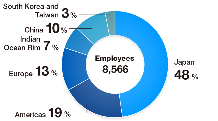 Composition of Employees by Region