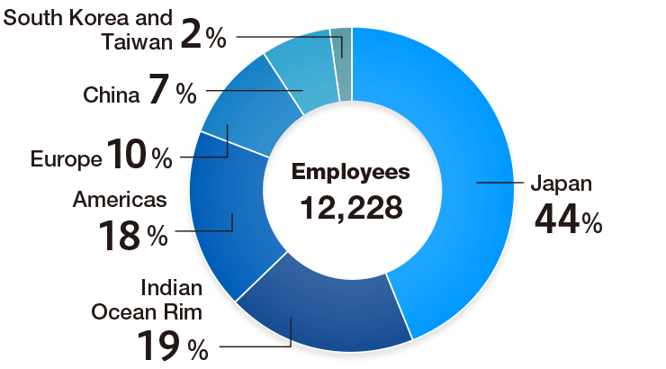 Composition of Employees by Region